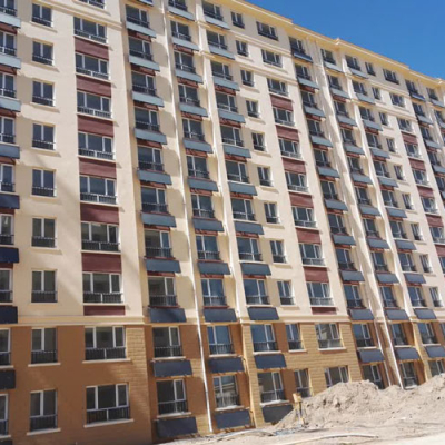 Proyecto de agua caliente solar de pared para la comunidad Ningxia Zhongwei Fuxingyuan